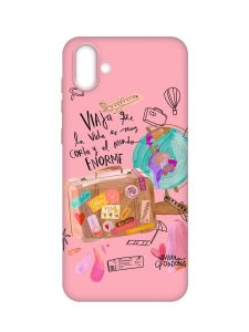 Матовий рожевий чохол на Samsung Galaxy A04 :: Настрій подорожувати (принт 329)