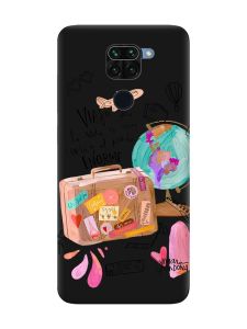 Матовий чорний чохол на Xiaomi Redmi Note 9 :: Настрій подорожувати (принт 329)