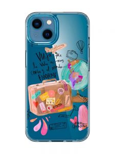 Прозорий чохол для iPhone 13 mini :: Настрій подорожувати (принт 329)