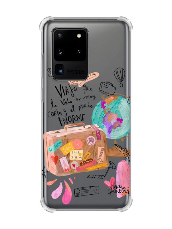 Чохол з потовщеними кутами на Samsung Galaxy S20 Ultra :: Настрій подорожувати (принт 329)