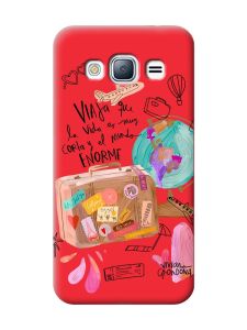 Матовий червоний чохол на Samsung Galaxy J3 / J310 :: Настрій подорожувати (принт 329)