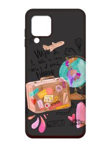 Матовий чорний чохол на Samsung Galaxy A22 4G/M32/M22 :: Настрій подорожувати (принт 329)