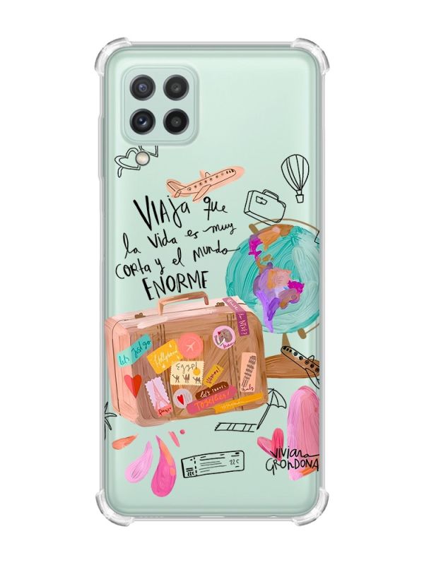 Чохол з потовщеними кутами на Samsung Galaxy A22 4G/M32/M22 :: Настрій подорожувати (принт 329)