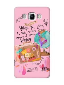 Матовий рожевий чохол на Samsung Galaxy J7(2016) J710 :: Настрій подорожувати (принт 329)