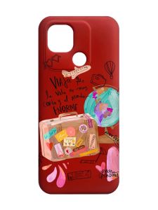 Матовий червоний чохол на Xiaomi Redmi 10C :: Настрій подорожувати (принт 329)