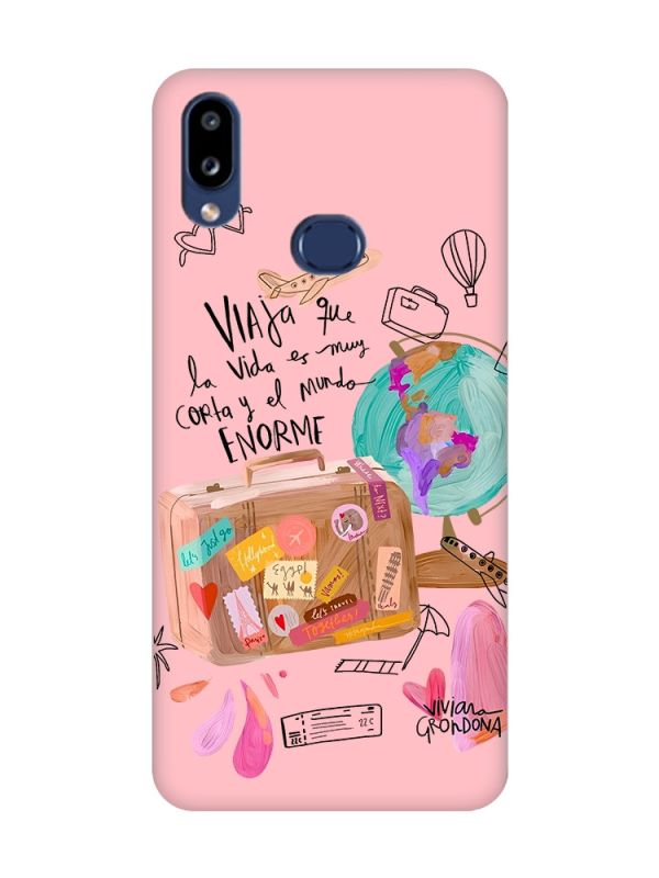 Матовий рожевий чохол на Samsung Galaxy A10s (A107) :: Настрій подорожувати (принт 329)