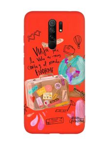 Матовий червоний чохол на Xiaomi Redmi Note 8 Pro :: Настрій подорожувати (принт 329)