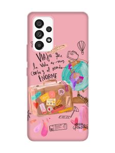 Матовий рожевий чохол на Samsung Galaxy A53 4G/5G :: Настрій подорожувати (принт 329)