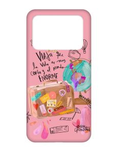 Матовий рожевий чохол на Xiaomi Poco X4 Pro 5G :: Настрій подорожувати (принт 329)