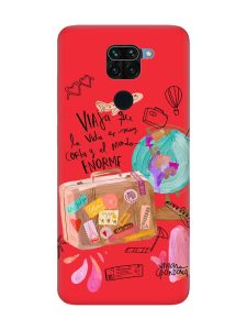 Матовий червоний чохол на Xiaomi Redmi Note 9 / 10X :: Настрій подорожувати (принт 329)