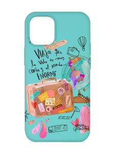 Матовий бірюзовий чохол на Apple iPhone 12/12 Pro (6.1) :: Настрій подорожувати (принт 329)