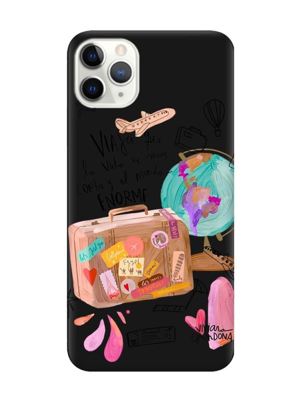 Матовий чорний чохол на iPhone 11 Pro Max (6.5) :: Настрій подорожувати (принт 329)