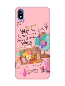Матовий рожевий чохол на Xiaomi Redmi 7A :: Настрій подорожувати (принт 329)