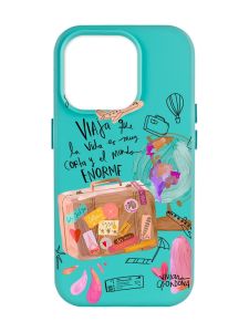 Матовий бірюзовий чохол на Apple iPhone 14 Pro Max :: Настрій подорожувати (принт 329)