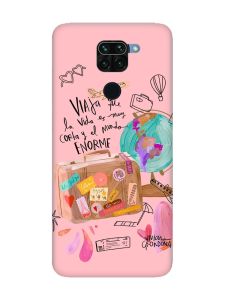 Матовий рожевий чохол на Xiaomi Redmi Note 9 :: Настрій подорожувати (принт 329)