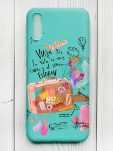 Матовий бірюзовий чохол на Xiaomi Redmi 9А :: Настрій подорожувати (принт 329)