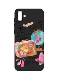 Матовий чорний чохол на Samsung Galaxy A04 :: Настрій подорожувати (принт 329)