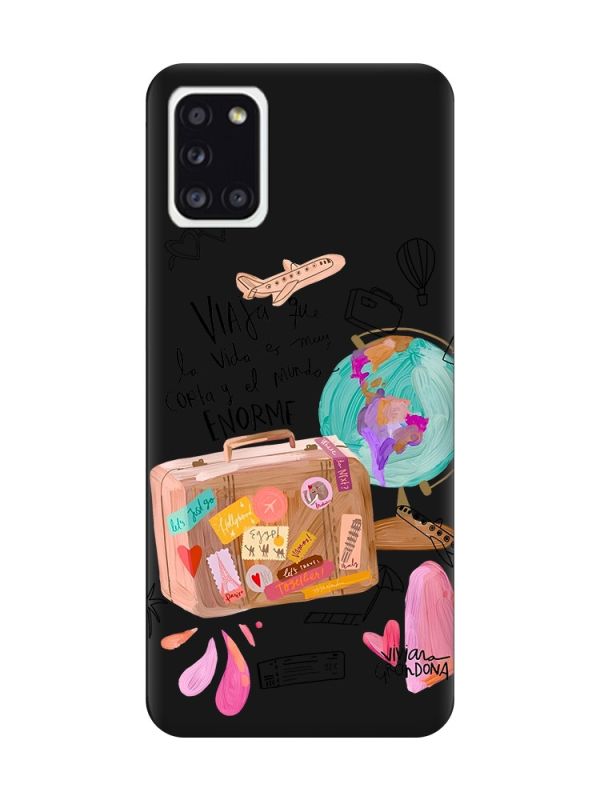 Матовий чорний чохол на Samsung Galaxy A31 :: Настрій подорожувати (принт 329)