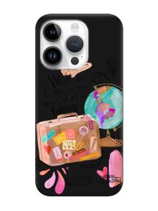 Матовий чорний чохол на Apple iPhone 14 Pro :: Настрій подорожувати (принт 329)
