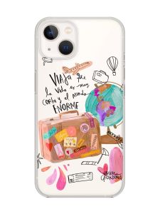 Прозорий чохол із захистом камери на iPhone 14 Plus :: Настрій подорожувати (принт 329)