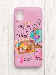 Матовий рожевий чохол на Samsung Galaxy A04E/A042 :: Настрій подорожувати (принт 329)