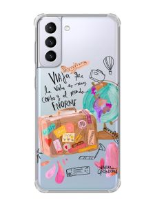 Чохол з потовщеними кутами на Samsung Galaxy S21 Plus :: Настрій подорожувати (принт 329)