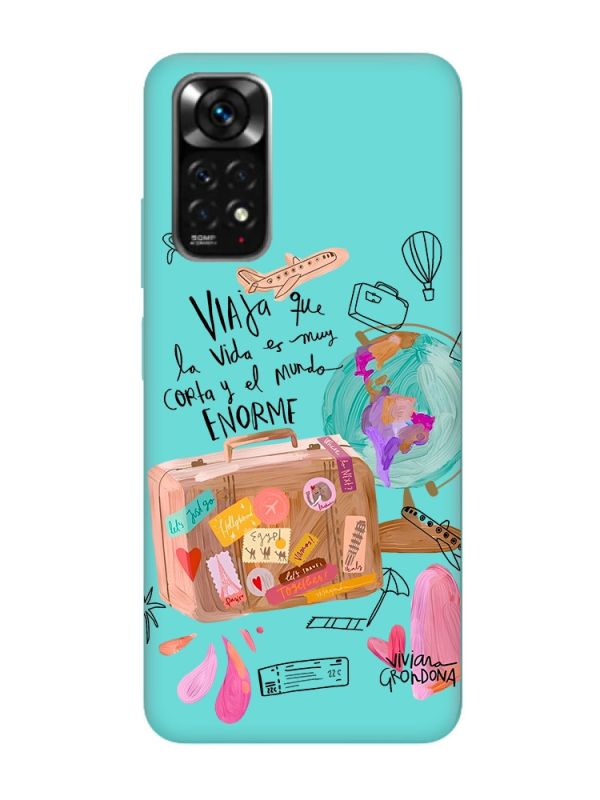 Матовий бірюзовий чохол на Xiaomi Redmi Note 11 :: Настрій подорожувати (принт 329)