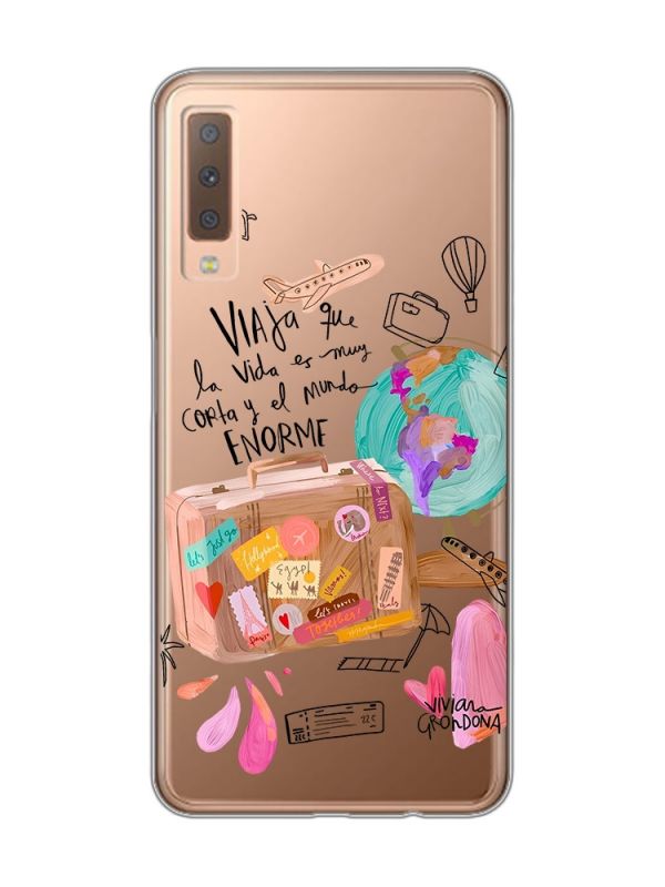 Прозорий чохол на Samsung Galaxy A7(2018) A750 :: Настрій подорожувати (принт 329)