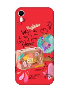 Матовий червоний чохол на Apple iPhone XR :: Настрій подорожувати (принт 329)
