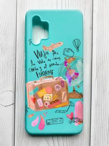 Матовий бірюзовий чохол на Samsung Galaxy A32 :: Настрій подорожувати (принт 329)
