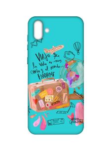 Матовий бірюзовий чохол на Samsung Galaxy A04 :: Настрій подорожувати (принт 329)