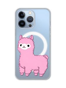 Магнітний чохол на iPhone 13 Pro (6.1) із підтримкою MagSafe :: Лама рожева (принт 100)