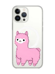 Магнітний чохол на iPhone 14 Pro із підтримкою MagSafe :: Лама рожева (принт 100)