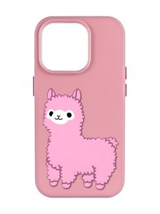 Матовий рожевий чохол на Apple iPhone 14 Pro Max :: Лама рожева (принт 100)