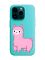 Матовий бірюзовий чохол на Apple iPhone 14 Pro :: Лама рожева (принт 100)