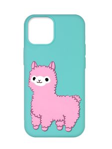 Матовий бірюзовий чохол на Apple iPhone 12 Pro Max :: Лама рожева (принт 100)