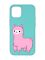 Матовий бірюзовий чохол на Apple iPhone 12/12 Pro (6.1) :: Лама рожева (принт 100)