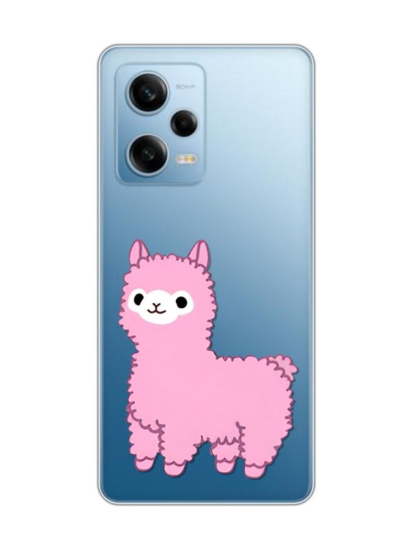 Прозорий чохол на Xiaomi Redmi Note 12 5G :: Лама рожева (принт 100)