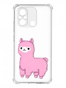Чохол з потовщеними кутами на Xiaomi Redmi 12C :: Лама рожева (принт 100)