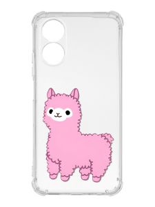 Чохол із потовщеними кутами на Oppo A17 :: Лама рожева (принт 100)