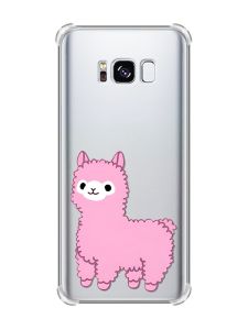 Чохол з потовщеними кутами на Samsung Galaxy S8 :: Лама рожева (принт 100)
