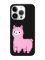 Матовий чорний чохол на Apple iPhone 14 Pro :: Лама рожева (принт 100)