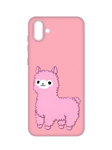 Матовий рожевий чохол на Samsung Galaxy A04 :: Лама рожева (принт 100)