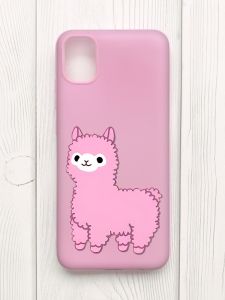 Матовий рожевий чохол на Samsung Galaxy A04E/A042 :: Лама рожева (принт 100)