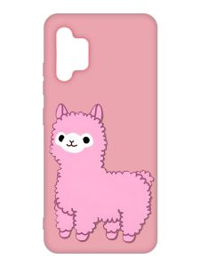Матовий рожевий чохол на Samsung Galaxy A32 :: Лама рожева (принт 100)