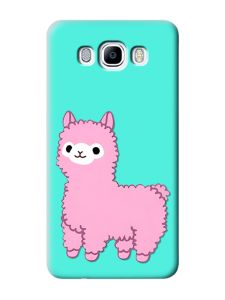 Матовий бірюзовий чохол на Samsung Galaxy J7(2016) J710 :: Лама рожева (принт 100)