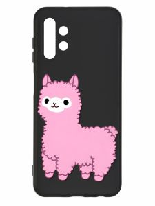 Матовий чорний чохол на Samsung Galaxy A13 4G :: Лама рожева (принт 100)
