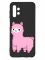 Матовий чорний чохол на Samsung Galaxy A13 4G :: Лама рожева (принт 100)
