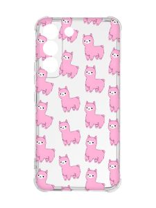 Чохол із потовщеними кутами на Samsung Galaxy S22 :: Лами рожеві (принт 101)