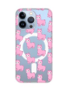 Магнітний чохол на iPhone 13 Pro (6.1) із підтримкою MagSafe :: Лами рожеві (принт 101)